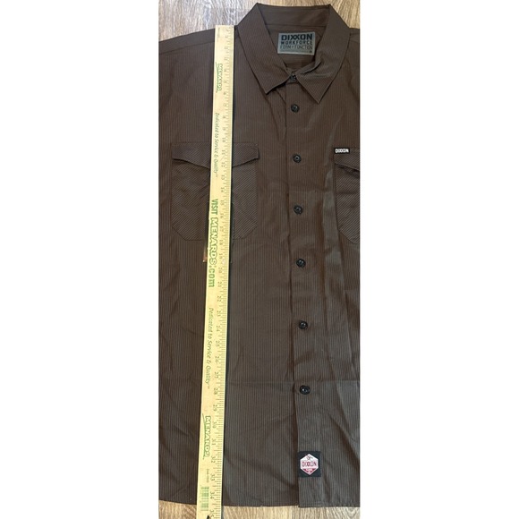 Dixxon Shirt Mens 5XL Brown Striped Form & Function‎ Workwear Casual Button Up - Picture 5 of 6